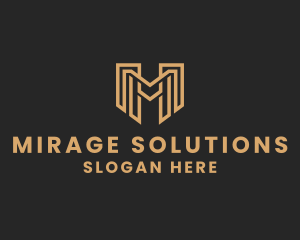 Golden Financial Letter M  logo design