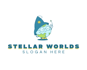 Magician Earth Globe logo design