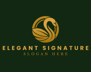 Luxury Elegant Swan logo design