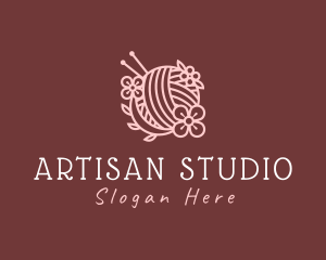 Yarn Floral Knit logo design