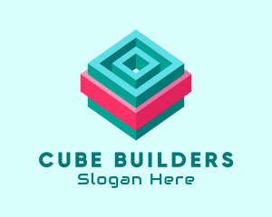 Maze Cube Game logo design