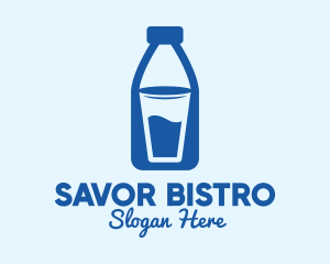 Glass Milk Bottle  Logo