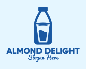 Glass Milk Bottle  logo design