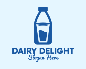 Glass Milk Bottle  logo design