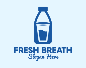 Glass Milk Bottle  logo design