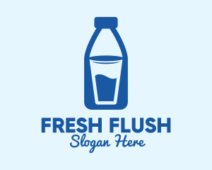 Glass Milk Bottle  logo design