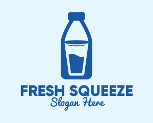 Glass Milk Bottle  logo design