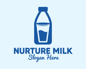 Glass Milk Bottle  logo design