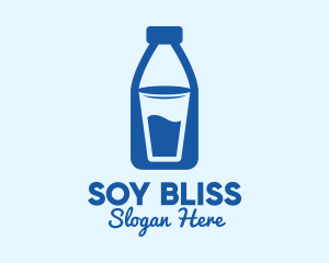 Glass Milk Bottle  logo design