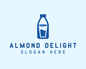 Glass Milk Bottle  logo design