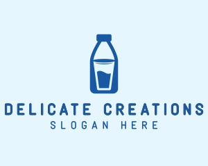 Glass Milk Bottle  logo design