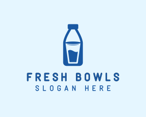 Glass Milk Bottle  logo design