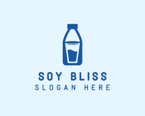 Glass Milk Bottle  logo design