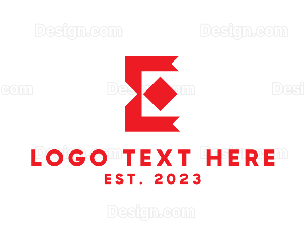 Red Monogram Letter E Logo