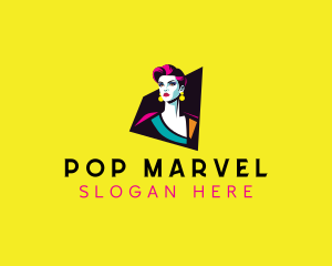 Pop Art Woman Makeup logo design