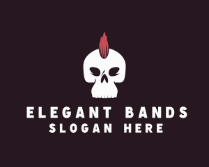 Skull Mohawk Rock Band logo design