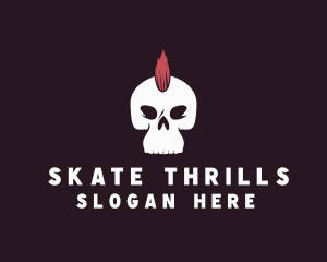 Skull Mohawk Rock Band logo design