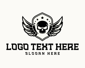 Skull Wings Shield logo