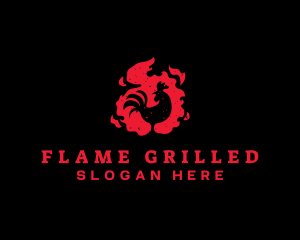 Chicken Flame Restaurant logo design