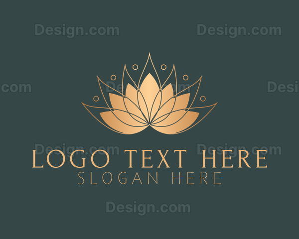 Golden Lotus Flower Logo