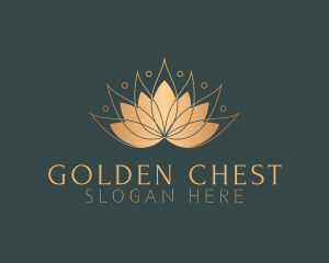 Golden Lotus Flower logo design