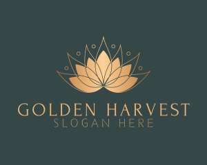 Golden Lotus Flower logo design