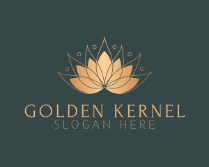 Golden Lotus Flower logo design