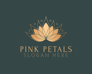 Golden Lotus Flower logo design