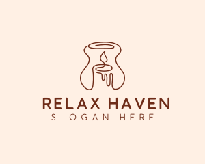 Candle Massage Relaxation logo design