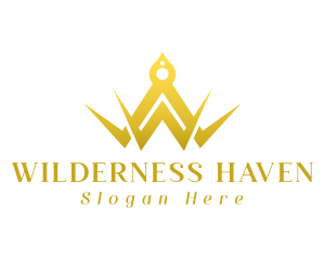 Elegant Golden Crown logo design