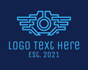 Futuristic Cyber Camera logo