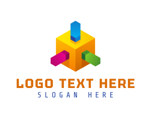 Platform - 3D Geometric Box logo design