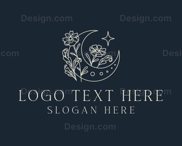 Floral Crescent Moon Logo