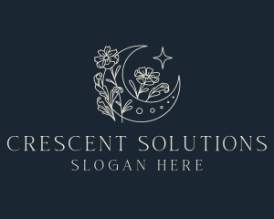 Floral Crescent Moon logo