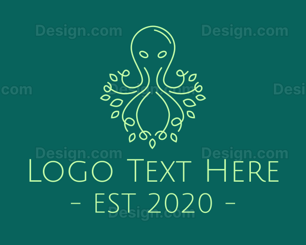 Green Nature Octopus Logo