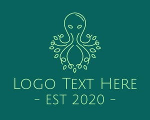 Green Nature Octopus  logo