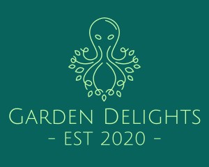 Green Nature Octopus  logo design