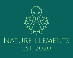 Green Nature Octopus  logo design