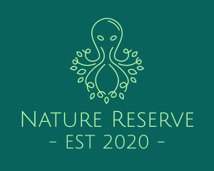 Green Nature Octopus  logo design