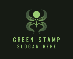 Green Plant Person logo design