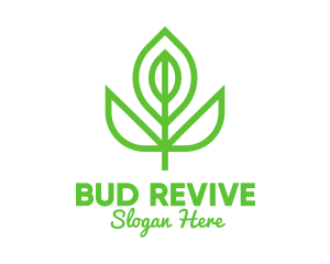 Green Monoline Flower Bud logo