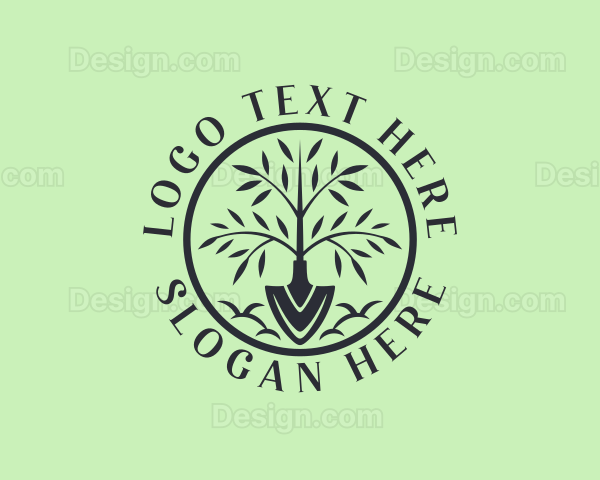 Landscaper Lawn Shovel Logo