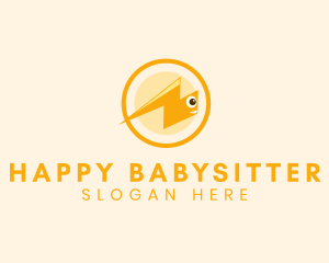 Happy Lightning Bolt  logo design