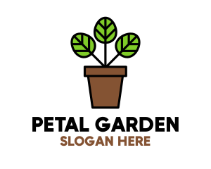 Leaves Plant Pot logo design