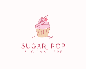 Cupcake Pastry Dessert logo design