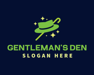 Gentleman Hat Cane logo design