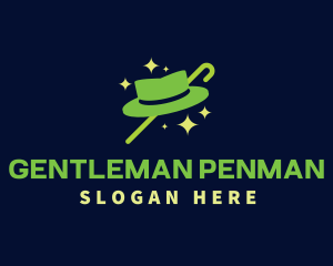 Gentleman Hat Cane logo design