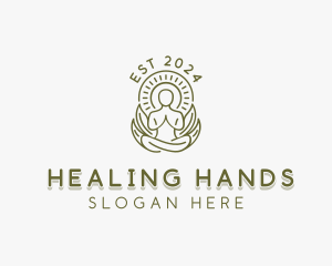 Leaf Healing Meditation logo design