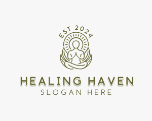 Leaf Healing Meditation logo design