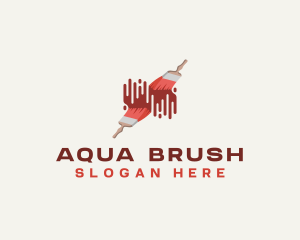 Paintbrush Paint Renovation logo design